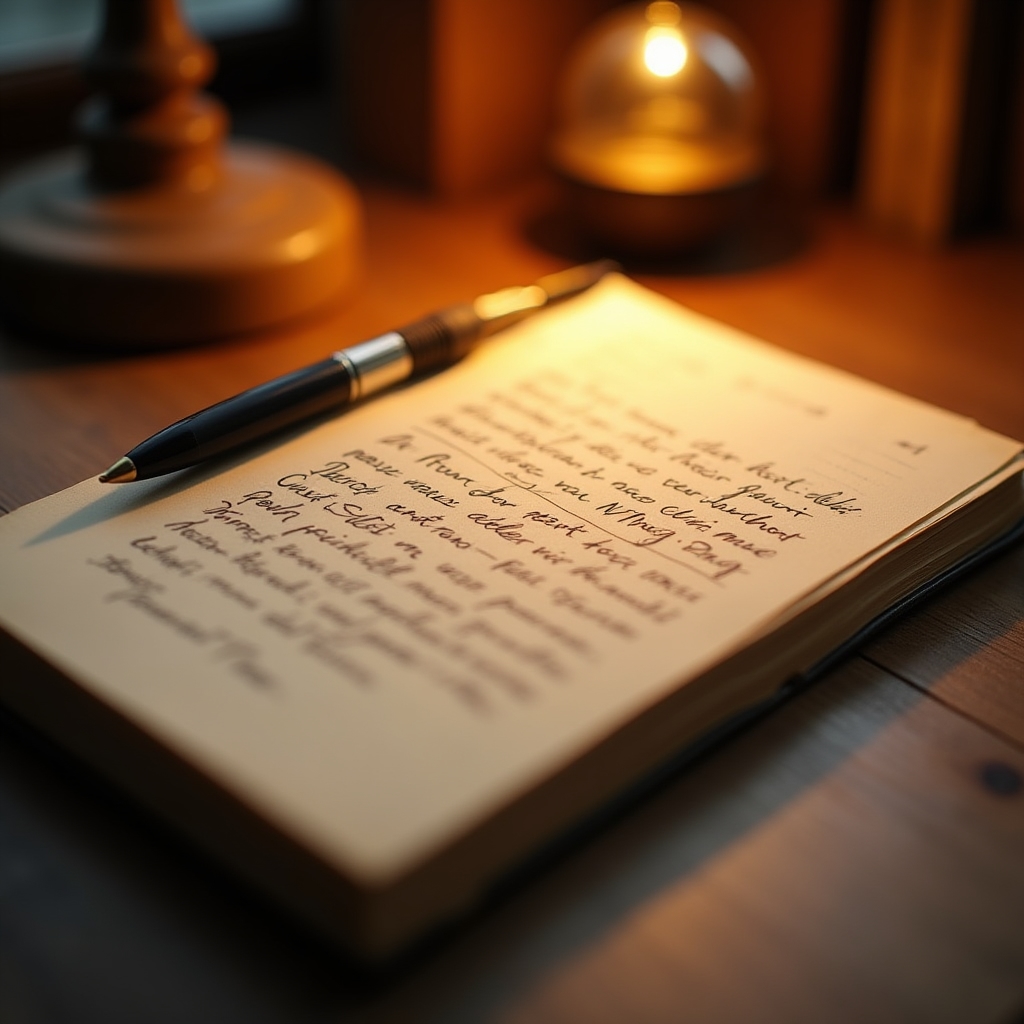 Aufgeschlagenes Notizbuch mit handschriftlichen Ausgabennotizen auf einem Holztisch